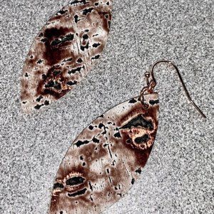 Heartwood - cork leather earrings